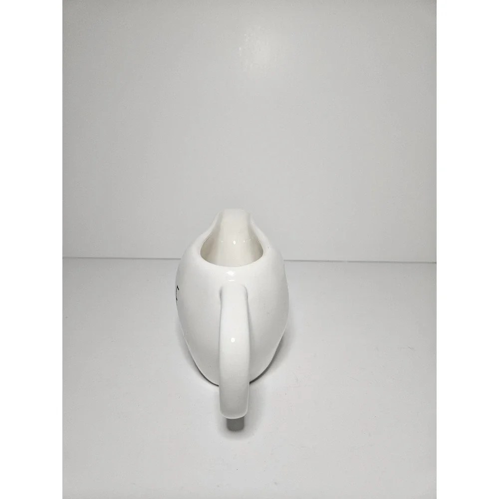Rae Dunn Gobble Ceramic Gravy Boat White Thanksgiving Autumn Fall Tableware